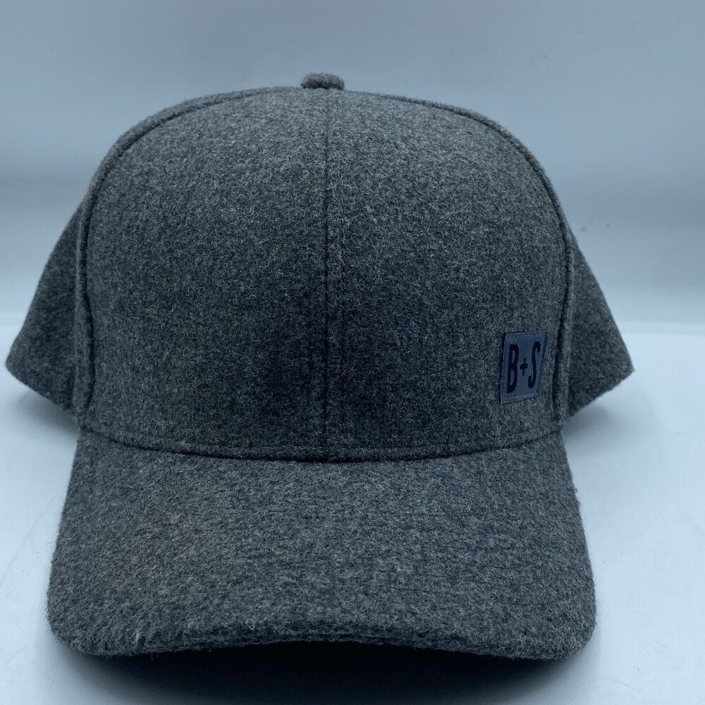 Brothers And Sons Hat Mens Snapback Dark Gray Wool Blend Adjustable Logo NWT